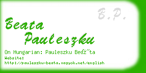 beata pauleszku business card